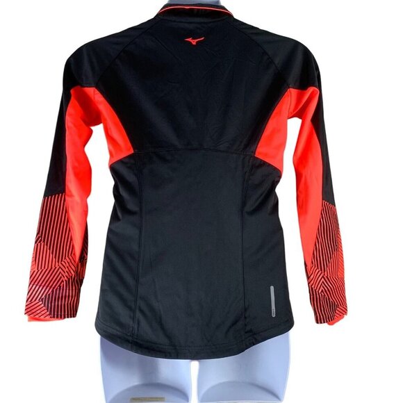 Mizuno Sz Small Jacket Heat Generating Zip Up Black Coral Activewear Sweatshirt - Picture 2 of 4